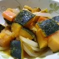 イエローバード's cooksnap of when they made 【レンジで簡単】カボチャ&人参の煮付け.