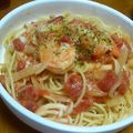 いおりおい's cooksnap of when they made エビとしめじのトマトクリームパスタ.