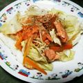 りょうびん's cooksnap of when they made 鮭のちゃんちゃんピザ風♪はんぺん焼き.