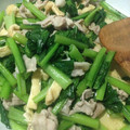 ぴか★ぴかちゅう's cooksnap of when they made お揚げが美味！小松菜と豚肉の炒めもの.