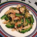 no☆mi's cooksnap of when they made ウマい♡ゴーヤと蒸し鶏の梅おかか和え.