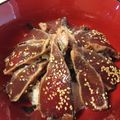 mai yammy's cooksnap of when they made 簡単♪カツオのタタキの漬け丼.