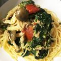♡♡karin♡♡'s cooksnap of when they made ホウレン草たっぷりパスタ.