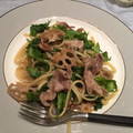 ナピト's cooksnap of when they made 蓮根と豚肉のわさび菜パスタ☆彡.