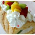 チョコたん♥'s cooksnap of when they made マシュマロフォンダンのお花でケーキ2.