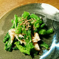 katkimryi's cooksnap of when they made わさび菜と蒸し鶏の洋風ゴマ和え.