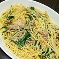 ゆずそうママ's cooksnap of when they made 水菜とツナの梅風味パスタ.