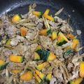 まろちゃん♥︎ぽぽ's cooksnap of when they made 簡単☆豚肉とごぼうの味噌マヨ炒め.
