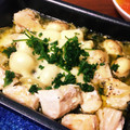 らたらん's cooksnap of when they made 鶏肉とマッシュルームのアヒージョチーズ.