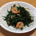 宮ちゃんママ's cooksnap of when they made おかひじきと海老のピリ辛炒め.