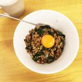 mona__'s cooksnap of when they made スタミナ満点！ニラ卵肉丼★お弁当にも.
