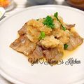 YUH♡ママ's cooksnap of when they made 簡単主菜★豚カルビのおろしポン酢炒め.