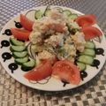 ★Yuring★'s cooksnap of when they made クリームチーズで♪海老とアボカドの白和え.