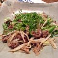 Tebow's cooksnap of when they made シャキシャキもやしと牛肉のガーリック醤油.