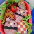 1016Hiro's cooksnap of when they made キャラ弁＊簡単♪ハムステーキくまさん弁当.