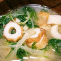 miriya♡'s cooksnap of when they made 水菜とちくわの味噌汁.