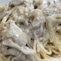 えんそく's cooksnap of when they made きのこと鮭フレークのクリームパスタ.