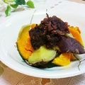 旦那は皿洗い's cooksnap of when they made カボチャとさつま芋の小豆和え.