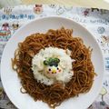 まいママ＊'s cooksnap of when they made マルちゃん焼そばで美味しい羊さん◉デコ弁.