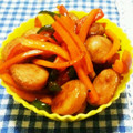 yukiwanko's cooksnap of when they made 人参とピーマンの甘辛炒め☆.