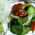あーぽこちゃん's cooksnap of when they made ○トマトときゅうりちくわの酢の物○.