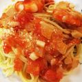 お茶の葉's cooksnap of when they made 超簡単☆エビとトマトのスパゲッティ.