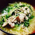 王林山's cooksnap of when they made 豚肉と豆苗の生姜焼き風塩とんこつラーメン.