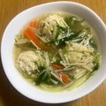 バンビーノ☆'s cooksnap of when they made 水菜とふわふわ豆腐の鶏団子スープ.