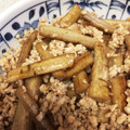 くるみぱうだー's cooksnap of when they made ごぼうと鶏ひき肉のごま炒め.