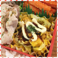 nakamucchi's cooksnap of when they made ✽なんちゃってお好み焼♬お弁当に✽.