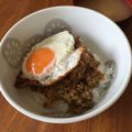 さっちゃん←元こ茄子's cooksnap of when they made 1人ランチに♡焼肉味のそぼろ丼.