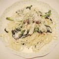 クックX1UHKB☆'s cooksnap of when they made 本格、法蓮草と帆立のクリームパスタ.