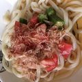 にむばすしゅたーぜん's cooksnap of when they made トマトとオクラのピリッと冷うどん.