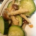 卵せんべい's cooksnap of when they made ズッキーニとしめじのガーリック炒め◡̈.