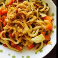 tanishi27's cooksnap of when they made 惣菜屋で習っためんつゆ味の焼きうどん.