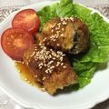 さーぴん☆ミ's cooksnap of when they made 安い材料で☆ナスの肉巻きカツ風.