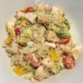 KarenW's cooksnap of when they made 【薄着の夏】サラダチキンとキヌアのサラダ.