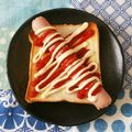 うに子's cooksnap of when they made 男気！極太魚肉ソーセージチーズトースト！.