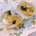 yesmama's cooksnap of when they made 黒豆とクリームチーズの抹茶蒸しパン.