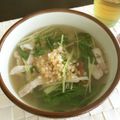 ☆糖質減らしてます☆'s cooksnap of when they made 梅入り♪豚肉と水菜のスープ.