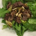 ルナＰボール's cooksnap of when they made 牛肉の甘辛炒め〜野菜で巻いて〜.