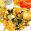 YUH♡ママ's cooksnap of when they made ❦鶏肉とほうれん草のケチャチーズ炒め❦.