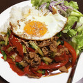 NUKs's cooksnap of when they made 豚肉とターツァイのピリ辛オイスター炒め.