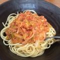 むしゃむしゃもぐもぐ's cooksnap of when they made トマト缶＋さば缶＋キャベツの簡単パスタ.
