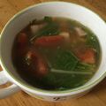 りえ0711's cooksnap of when they made 水菜とトマトの簡単中華スープ.