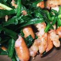m1oco's cooksnap of when they made えびとにらのガーリック炒め～♪.