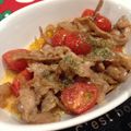 さらんだー's cooksnap of when they made 豚こまプチトマト炒め.