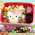プニョmama's cooksnap of when they made キャラ弁☆簡単！キティちゃんおにぎり★.