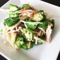 まなつぷ's cooksnap of when they made オクラ+エノキ+ササミ♡梅ポン和え.