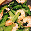 ベーコン兄貴's cooksnap of when they made 三つ葉とえびのにんにく炒め.